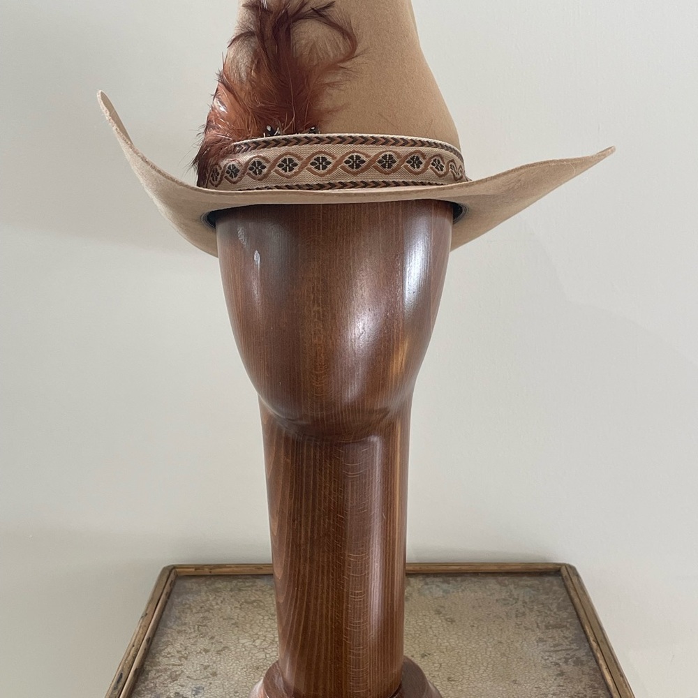 Tan Feathered Women's Hat